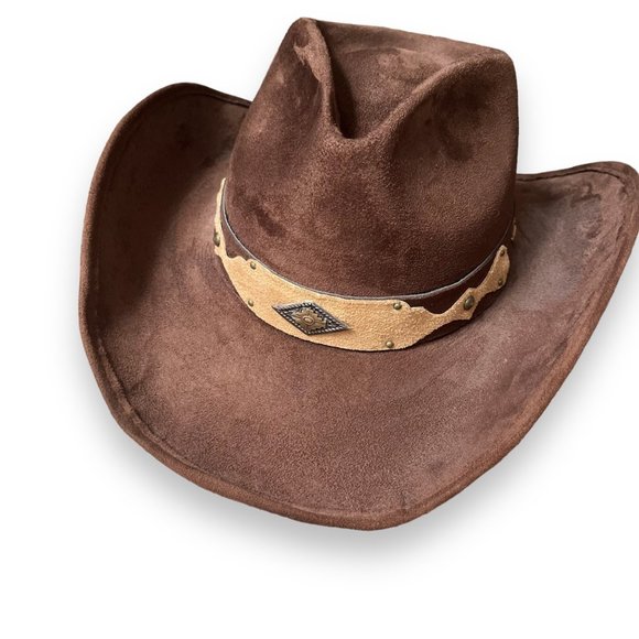 Brown Suede Western Hat - Picture 1 of 8